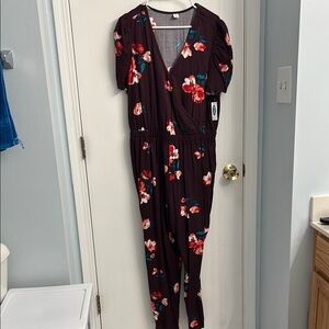 NWT Purple Floral Jumpsuit